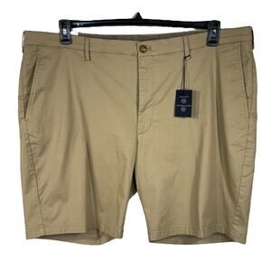 Joseph Abboud Mens SZ 44 Chino Shorts Flat Front Pockets Stretch Zip-Fly Beige